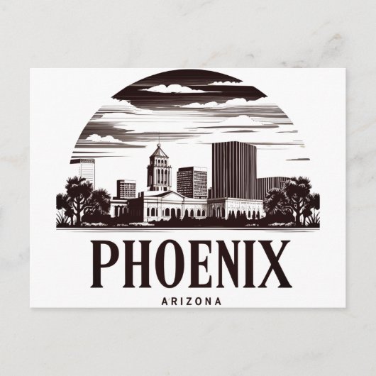 Phoenix Arizona Silhouet Briefkaart (Voorkant)
