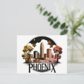 Phoenix Arizona Silhouet Briefkaart (Staand voorkant)