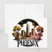 Phoenix Arizona Silhouet Briefkaart (Voorkant / Achterkant)