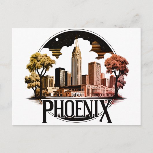 Phoenix Arizona Silhouet Briefkaart (Voorkant)