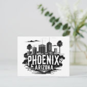 Phoenix Arizona Silhouet Briefkaart (Staand voorkant)