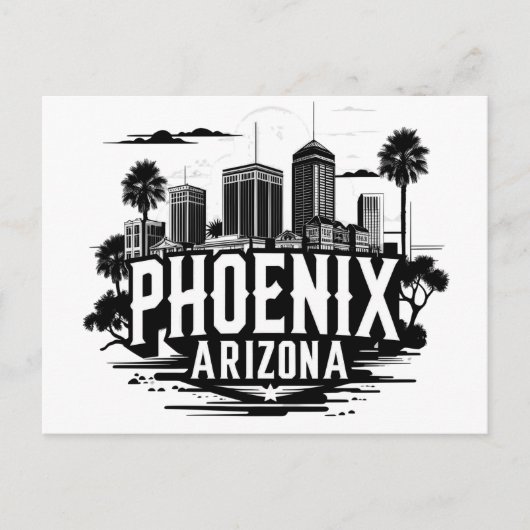 Phoenix Arizona Silhouet Briefkaart (Voorkant)