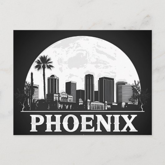 Phoenix Arizona Silhouet Briefkaart (Voorkant)