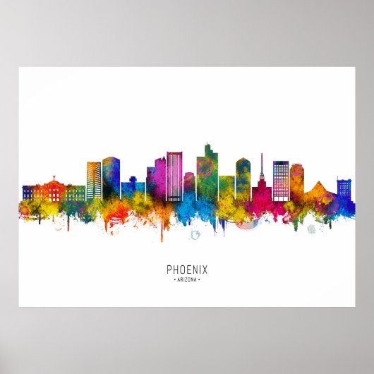 Phoenix Arizona Silhouet Poster (Voorkant)
