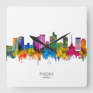 Phoenix Arizona Silhouet Vierkante Klok