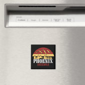 Phoenix Arizona Silhouette Kunstprint Retro Zonson Magneet (Insitu (Vaatwasser))