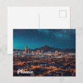Phoenix Arizona Silhouette Nachtelijke Hemel Briefkaart (Voorkant / Achterkant)