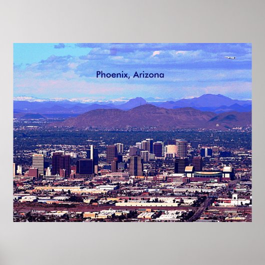 Phoenix Arizona Silhouette overdag Poster (Voorkant)
