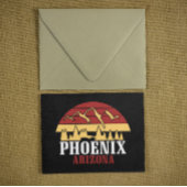 Phoenix Arizona Skyline Art Print Retro Sunset Briefkaart