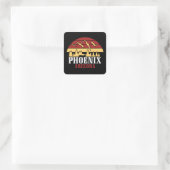 Phoenix Arizona Skyline Art Print Retro Sunset Vierkante Sticker (Tas)