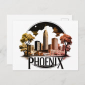 Phoenix Arizona Skyline Briefkaart (Voorkant / Achterkant)