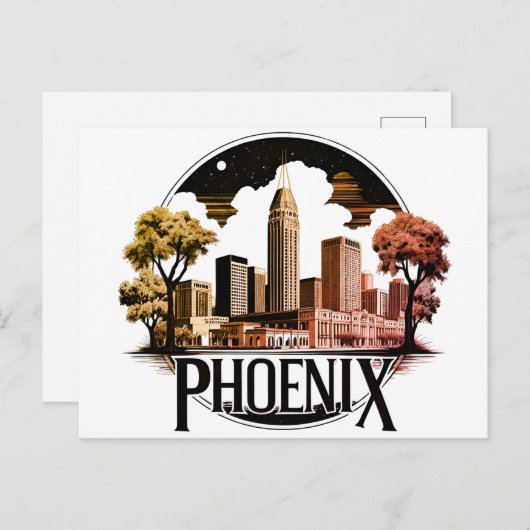 Phoenix Arizona Skyline Briefkaart (Voorkant / Achterkant)