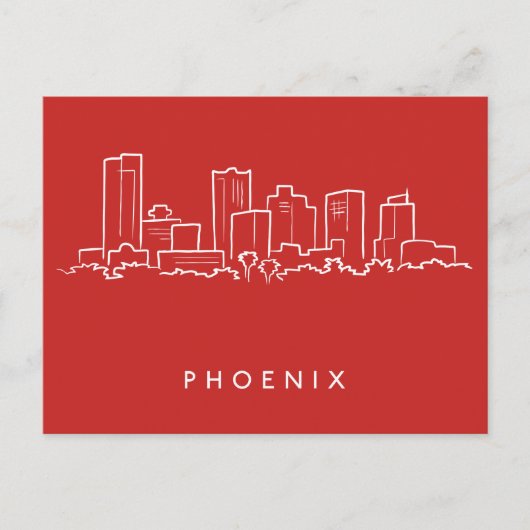 Phoenix Arizona Skyline Briefkaart (Voorkant)