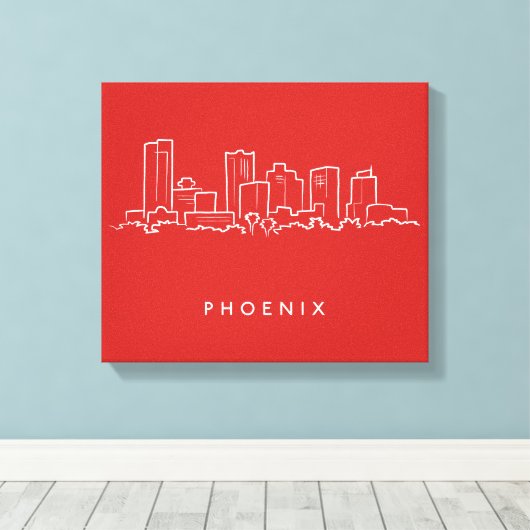 Phoenix Arizona Skyline Canvas Afdruk (Insitu (Houten vloer))