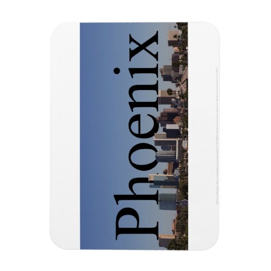 Phoenix Arizona Skyline Magnet met Phoenix in de Magneet (Verticaal)