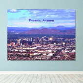 Phoenix Arizona Skyline overdag Canvas Afdruk (Insitu (Houten vloer))