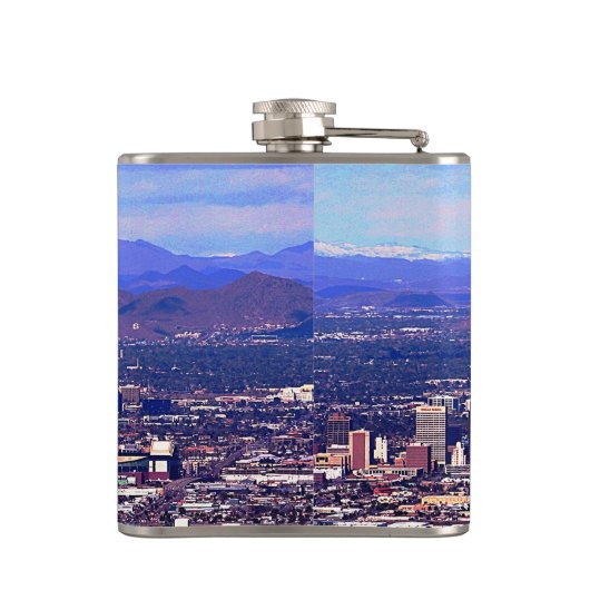 Phoenix Arizona Skyline overdag Heupfles (Achterkant)