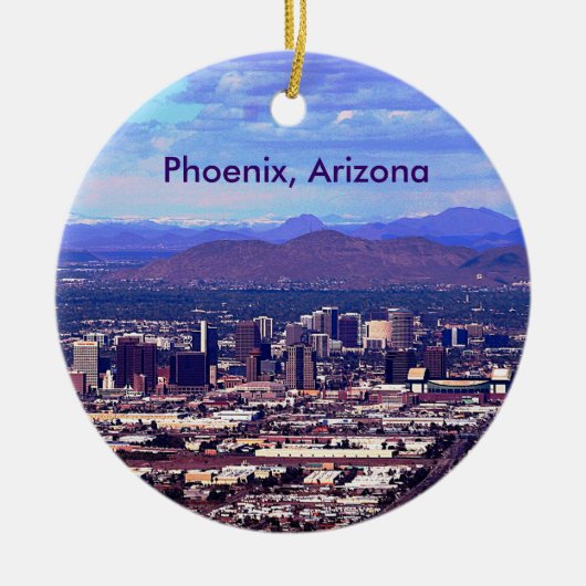 Phoenix Arizona Skyline overdag Keramisch Ornament (Voorkant)