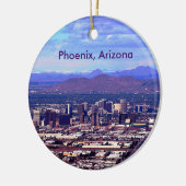 Phoenix Arizona Skyline overdag Keramisch Ornament (Links)