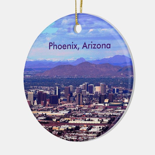 Phoenix Arizona Skyline overdag Keramisch Ornament (Links)