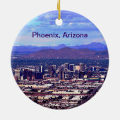 Phoenix Arizona Skyline overdag Keramisch Ornament (Achterkant)