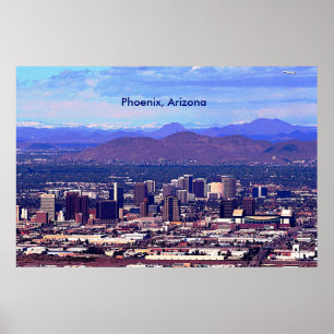 Phoenix Arizona Skyline overdag Poster