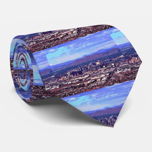 Phoenix Arizona Skyline overdag Stropdas (Opgerold)