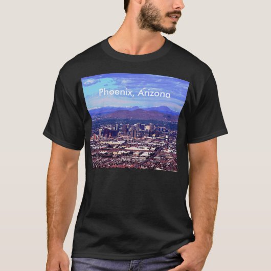 Phoenix Arizona Skyline overdag T-shirt (Voorkant)