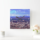 Phoenix Arizona Skyline overdag Vierkante Klok (Huis)