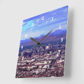 Phoenix Arizona Skyline overdag Vierkante Klok (Hoek)