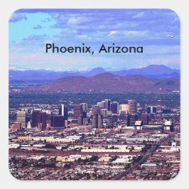 Phoenix Arizona Skyline overdag Vierkante Sticker