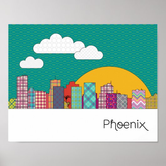 Phoenix, Arizona Skyline Poster (Voorkant)