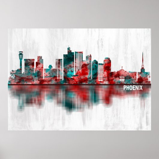 Phoenix Arizona Skyline Poster (Voorkant)