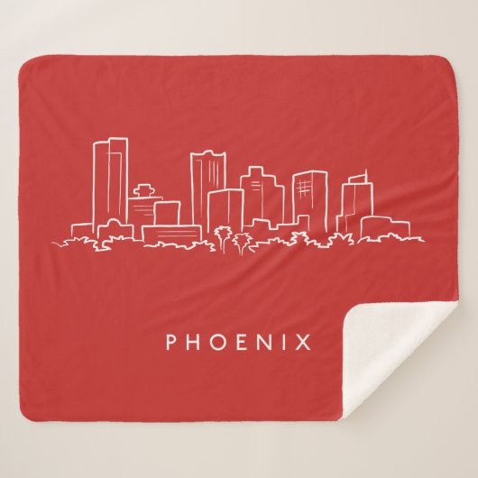 Phoenix Arizona Skyline Sherpa Deken (Voorkant (horizontaal))