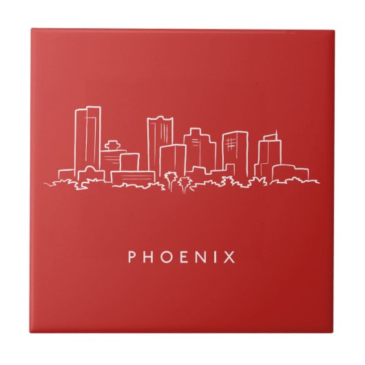 Phoenix Arizona Skyline Tegeltje (Voorkant)