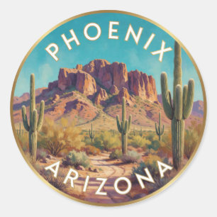 Phoenix Arizona Sonorawoestijn Reizen Ronde Sticker