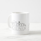 Phoenix, Arizona | Stad gestileerde Skyline Koffiemok (Voorkant links)