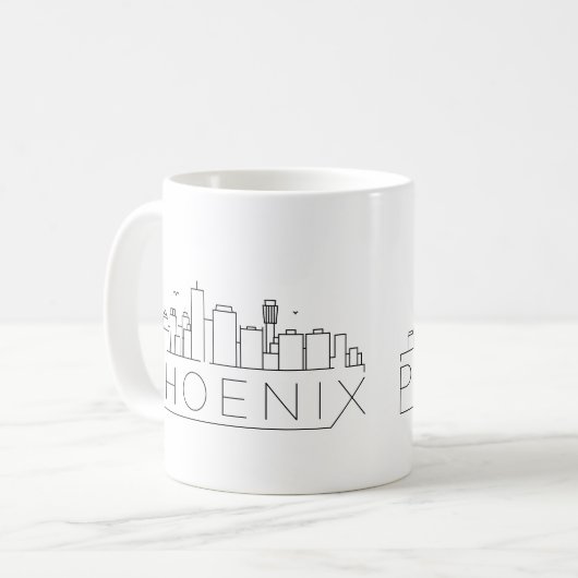 Phoenix, Arizona | Stad gestileerde Skyline Koffiemok (Voorkant links)