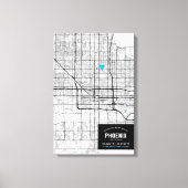 Phoenix, Arizona Stadsplattegrond + Markeer uw loc Canvas Afdruk (Voorkant)