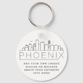 Phoenix, Arizona Stylized Skyline | Aangepaste slo Sleutelhanger
