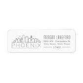Phoenix, Arizona Stylized Skyline | Etiket (Voorkant)
