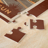Phoenix Arizona Sun Illustration Travel Art Retro Legpuzzel (Zijkant)