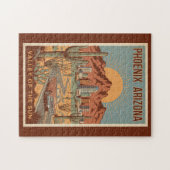 Phoenix Arizona Sun Illustration Travel Art Retro Legpuzzel (Horizontaal)