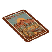 Phoenix Arizona Sun Illustration Travel Art Retro Magneet (Rechterzijde)