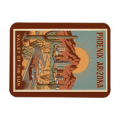 Phoenix Arizona Sun Illustration Travel Art Retro Magneet (Horizontaal)