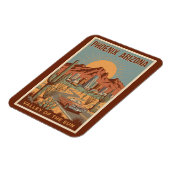 Phoenix Arizona Sun Illustration Travel Art Retro Magneet (Linkerzijde)