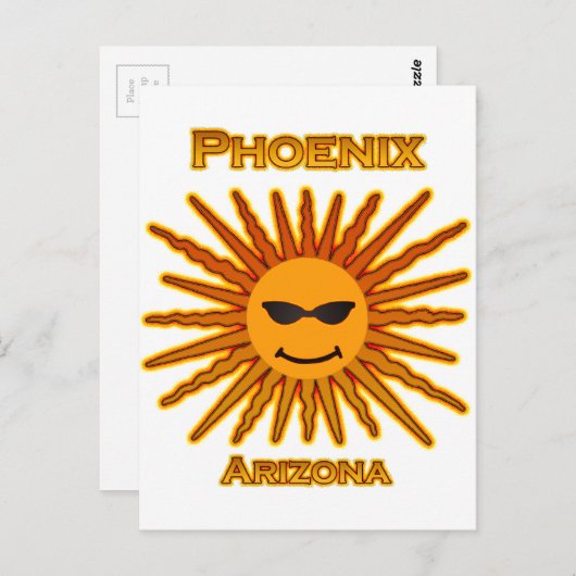 Phoenix Arizona Sun Logo Briefkaart (Voorkant / Achterkant)