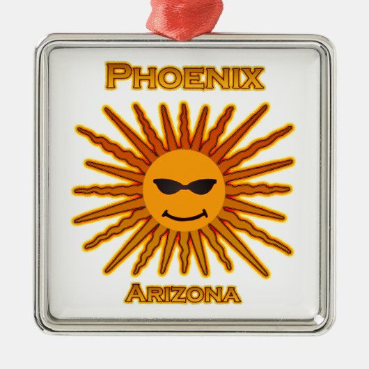 Phoenix Arizona Sun Logo Metalen Ornament (Voorkant)