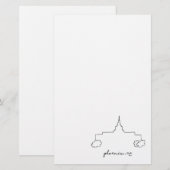 Phoenix Arizona tempel eenvoudige moderne schets Briefpapier (Voorkant / Achterkant)