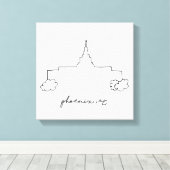 Phoenix Arizona tempel eenvoudige moderne schets Canvas Afdruk (Insitu (Houten vloer))